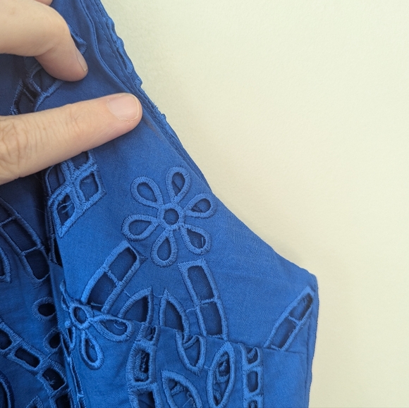 Parker Royal Blue Alana Sleeveless Eyelet Dress - Picture 12 of 15